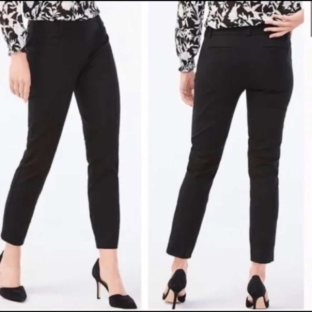 J Crew Minnie Stretch Black Ankle Crop Pants